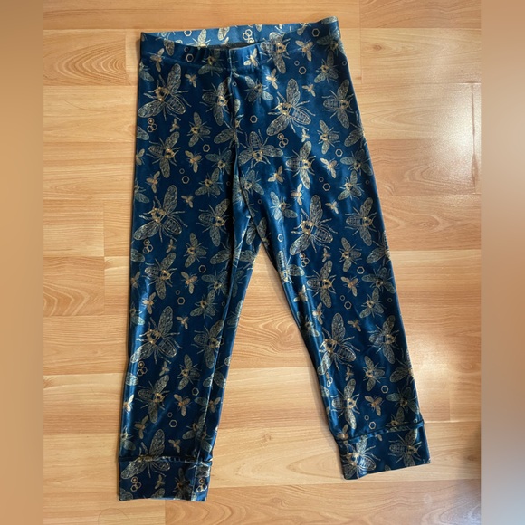 Blackmilk Pants - BlackMilk Bee Kind cropped velvet leggings medium